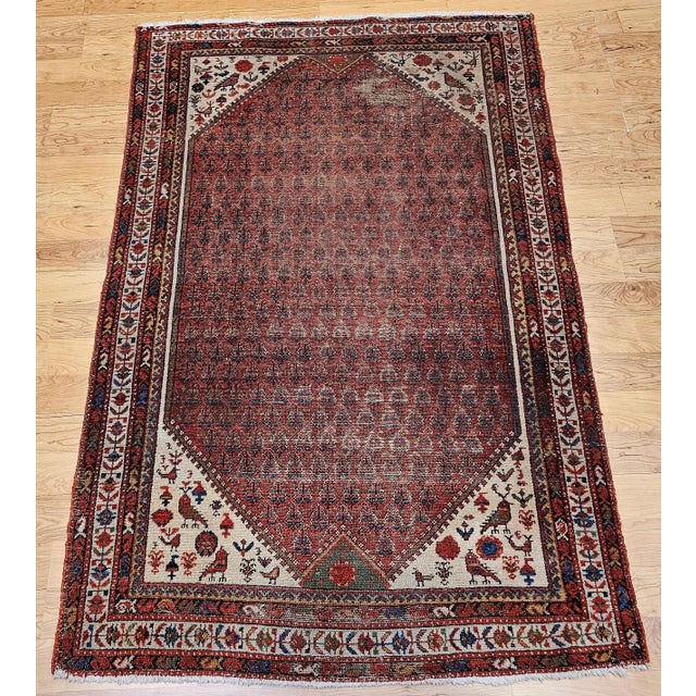 Early 20th Century Vintage Persian Malayer Area Rug, Wool Pile, Allover Paisley Design, 1920s For Sale - Image 5 of 12