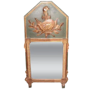 18th Century French Louis XVI Painted and Giltwood Trumeau Mirror