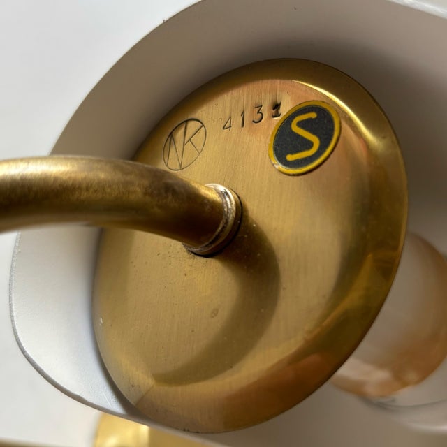 Vintage Wall Lamp in Brass and Steel by Bertil Brisborg for Nordiska Kompaniet, Sweden, 1950s For Sale - Image 10 of 12