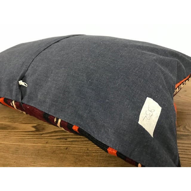 1960s Vintage Traditional Turkish Handmade Kilim Lumbar Pillow Cover For Sale - Image 5 of 6