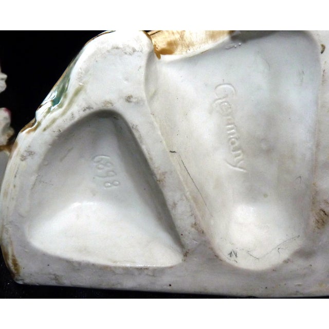 Pair of 15” c.1900 Antique Heubach German Bisque "Circus Bear" Story Lamps For Sale - Image 12 of 14