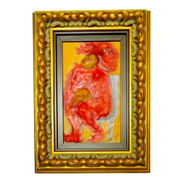 Mark Kanovich Terra-Cotta and Acrylic Painting Wood Panel Signed Dated 2012 Coa For Sale
