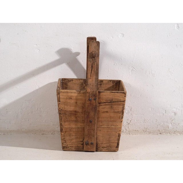 Antique Oriental Basket in Elm, 1900s For Sale - Image 6 of 9