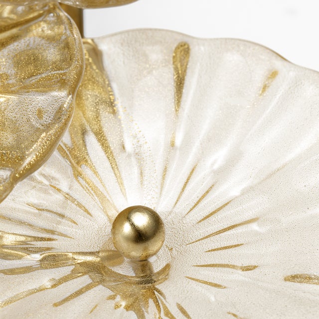 Gianna 21" Layered Sconce in Gild with Gold Fleck Glass Designer: Julie Neill Finish: Gild Height: 21" Width: 9.5"...