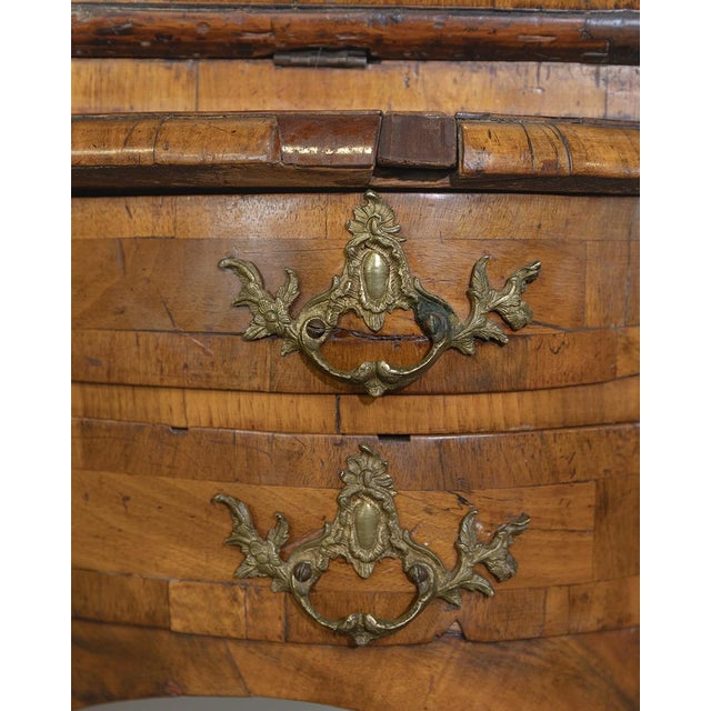 Wood 19th Century Louis XV Burled Walnut Secretary Desk For Sale - Image 7 of 9