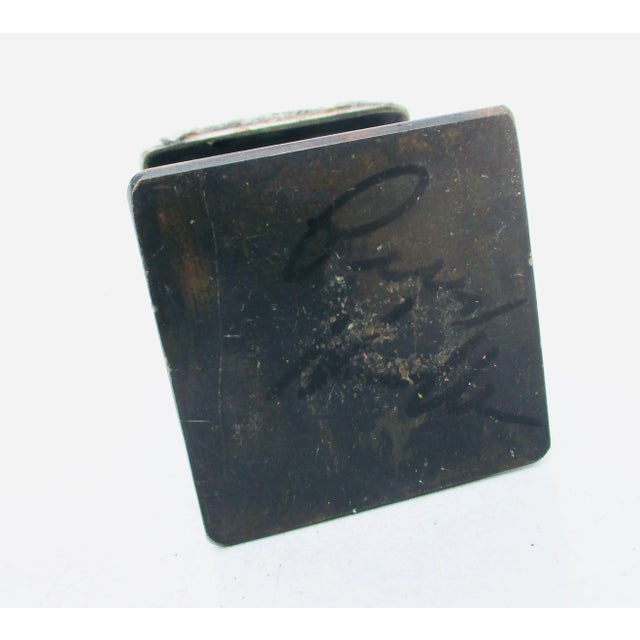 Metal Vintage Art Brut Steel & Glass Vanity Box For Sale - Image 7 of 10