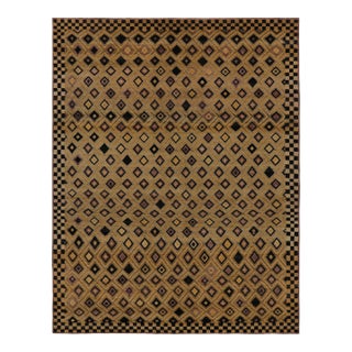 Rug & Kilim’s Modern Moroccan-Inspired Rug in Gold-Black Diamond Geometric Pattern For Sale