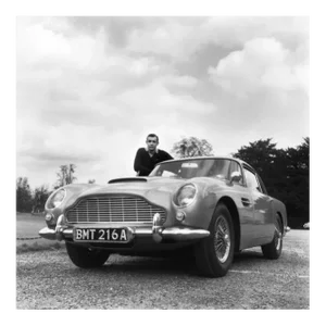 Sean Connery and His Aston Martin From "Goldfinger" 1964