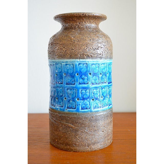 Ceramic Blue Rimini Ceramic Vase by Aldo Londi for Bitossi, 1960s For Sale - Image 7 of 7