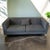 Modern Grey Tufted Sofa With Acrylic Legs – For Sale - Image 10 of 10