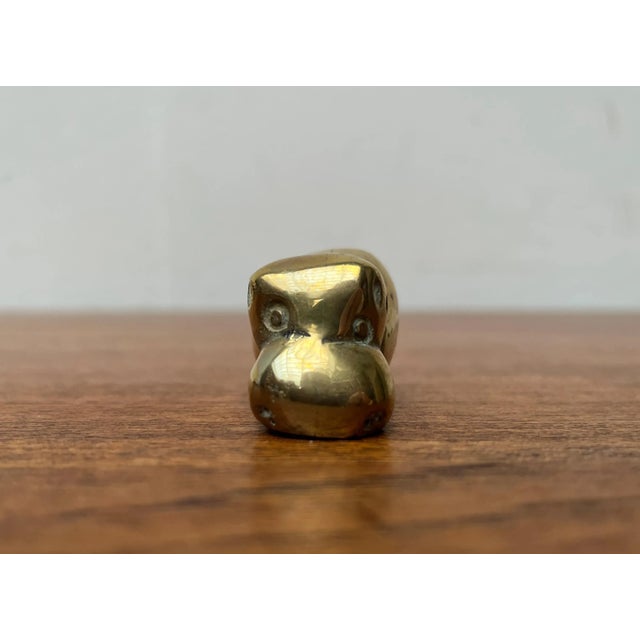 Gold Vintage Brass Hippo Figurine, 1970s For Sale - Image 8 of 13