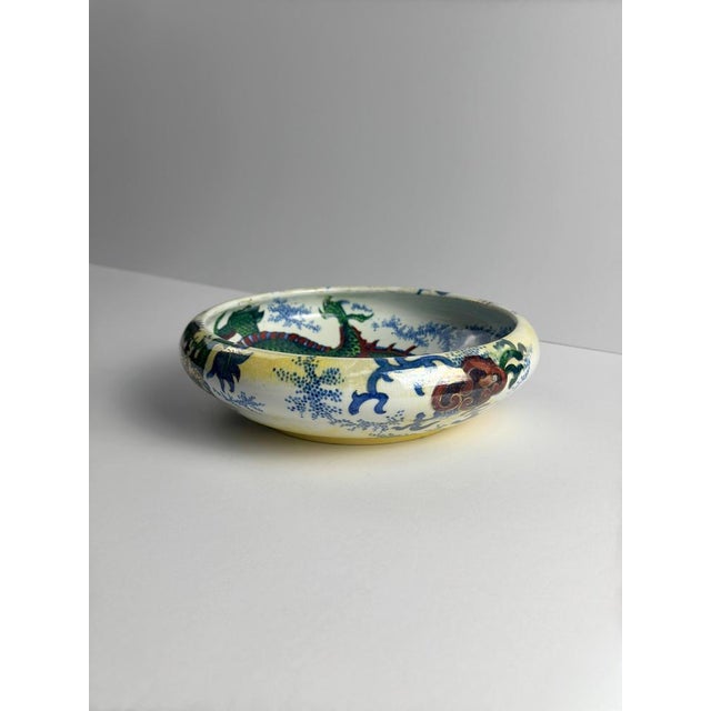Vintage Dragon Bowl in Hand-Painted Ceramic by Frederick Rhead, 1930s For Sale - Image 9 of 10