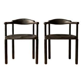 Postmodern Black Armchairs in Molded Plastic, Europe, 1980s, Set of 2 For Sale