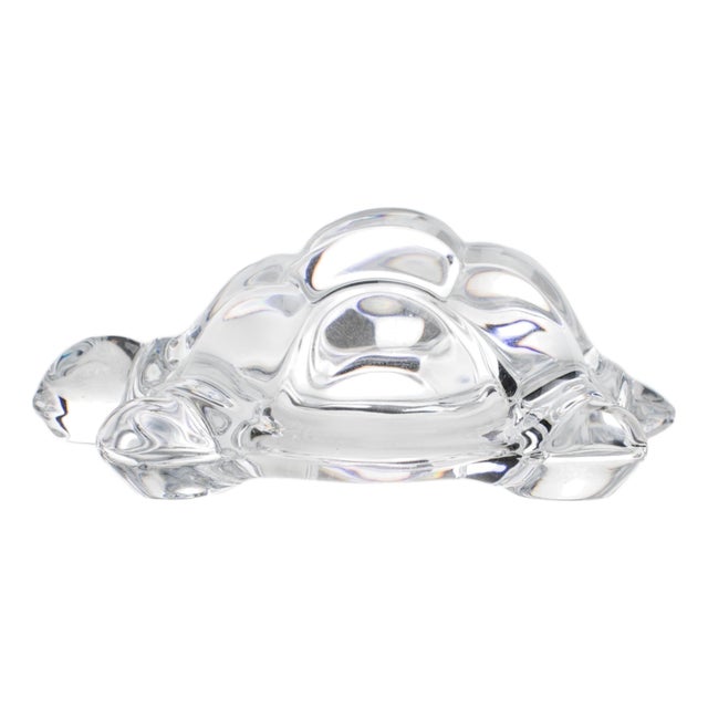 Daum France Crystal Turtle Paperweight Sculpture, circa 1970 For Sale