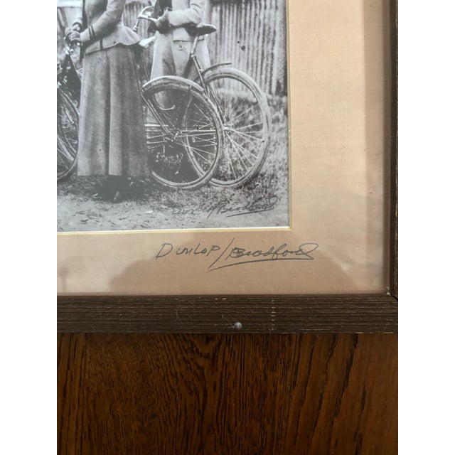 Antique Photograph of Victorian Ladies With Bicycles Signed on the Picture , and on the Mat Dunlop/Bradford For Sale - Image 4 of 5