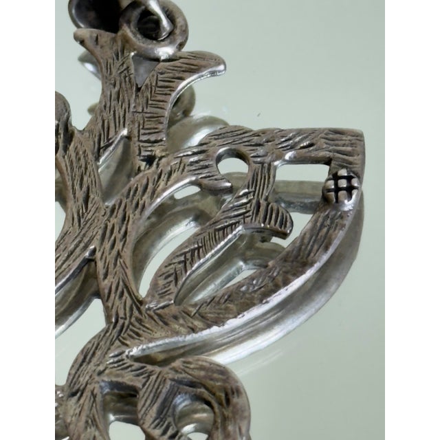 Vintage 925 Sterling Silver Openwork Filigree Butterfly Pendant Necklace 1970s For Sale - Image 14 of 15