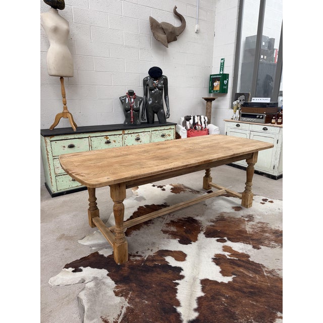 Oak Farmhouse Table, 1960s For Sale - Image 9 of 9