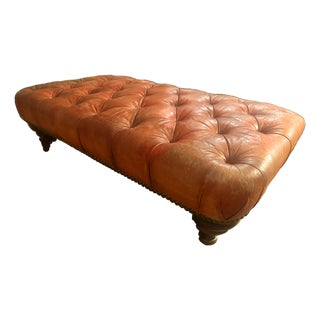1990s Standard Tufted Oversized Ottoman Coffee Table Attributed to George Smith For Sale