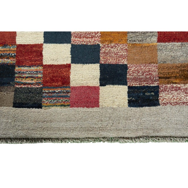 Hand-Knotted Gabbeh Nomadic Rug For Sale - Image 6 of 11