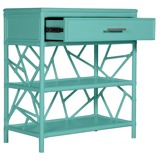 Contemporary Tiffany End Table in Truquoise For Sale - Image 3 of 7