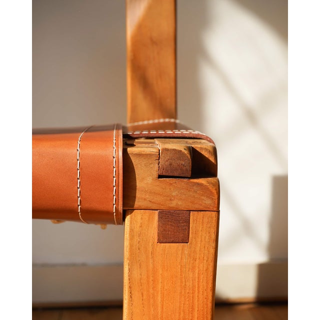 Wood S11 Chair in Whisky Leather by Pierre Chapo, 1960s For Sale - Image 7 of 10