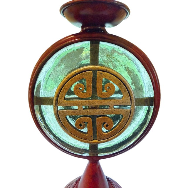 Chinoiserie Vintage Janice Minor Chinoiserie Candle Holders for Neiman Marcus - A Pair For Sale - Image 3 of 6