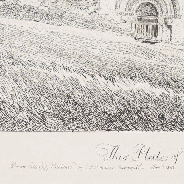 West Front of Castle Acre Priory by John Sell Cotman, 1813 For Sale - Image 4 of 6