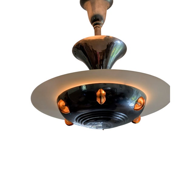 1930's French Art Deco Chandelier Attributed to Artelier Petitot For Sale - Image 4 of 10