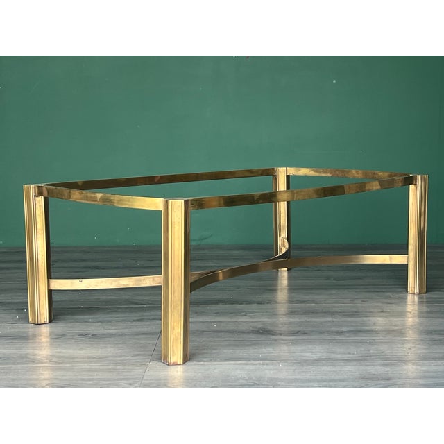 Metal Mid-Century Mastercraft Brass Coffee Table With Glass Top For Sale - Image 7 of 16