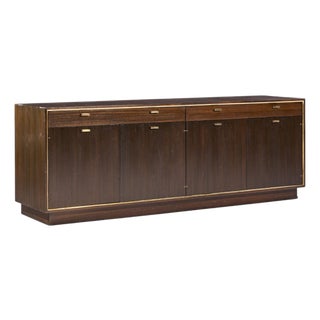 Harvey Probber Mid Century Mahogany and Brass Credenza For Sale
