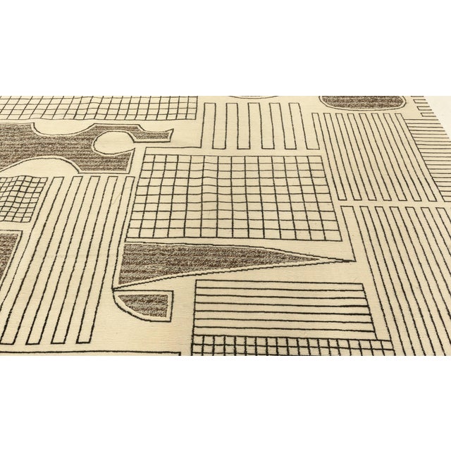 Contemporary Art Deco Style Beige, Black, Gray Rug by Doris Leslie Blau For Sale In New York - Image 6 of 8
