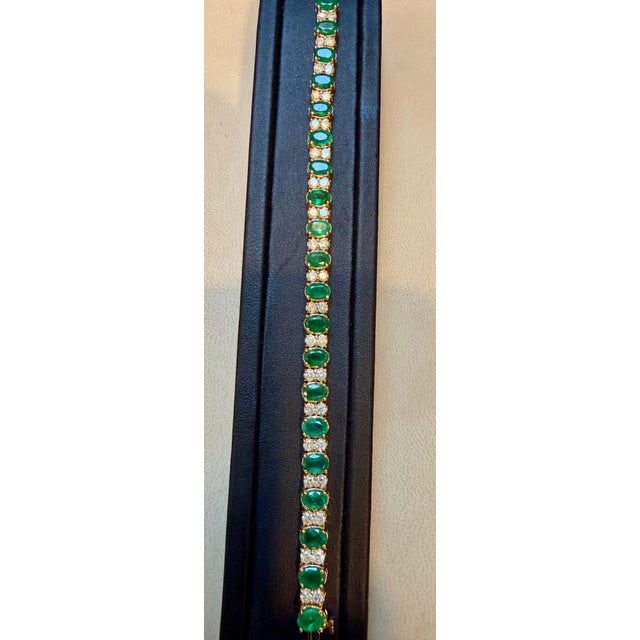 This exceptionally affordable Tennis bracelet has 22 stones of Natural oval shape Emeralds . Each Emerald is spaced by two...