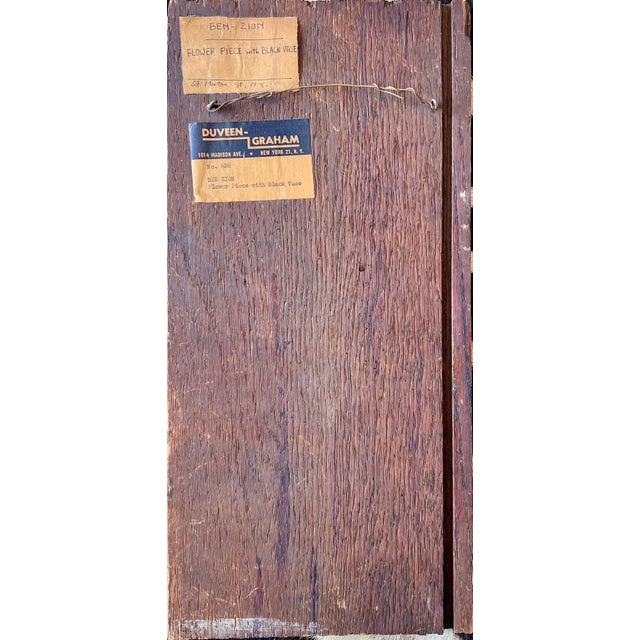 Wood Ben-Zion Weinman, American Modernist Oil Painting Expressionist Vase, Flowers WPA Artist Ben ZIon For Sale - Image 7 of 10