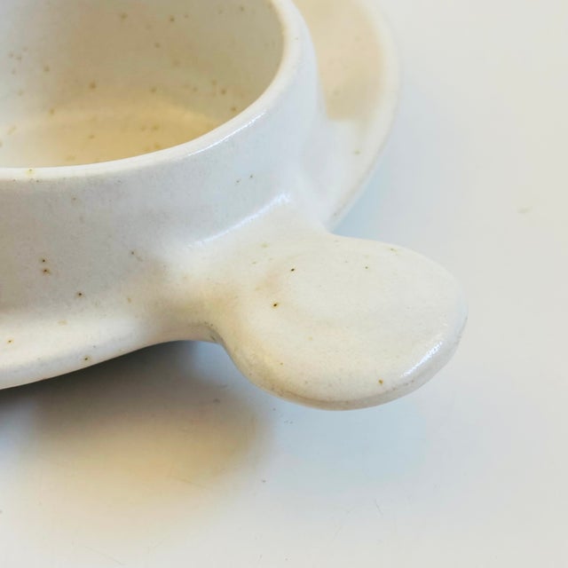 Vintage Speckled Ceramic Chip and Dip Serving Tray by Robert Weiss of Ca, 1960s For Sale In San Francisco - Image 6 of 10