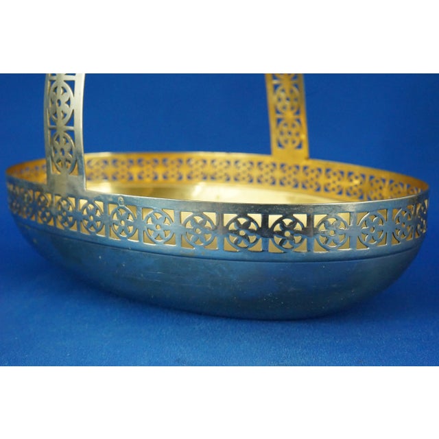 Vintage Art Deco Basket in Metal from WMF Factory of Albert Mayer, 1920s For Sale - Image 11 of 18