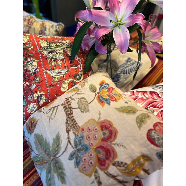 2020s Cottagecore Floral Linen Pillow Cover | 20x20 For Sale - Image 5 of 5