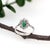 Green 1.5cts 8x6mm Zambian Emerald Ring With Natural Diamond Halo in 14k White Gold, Size 6.75 For Sale - Image 8 of 8