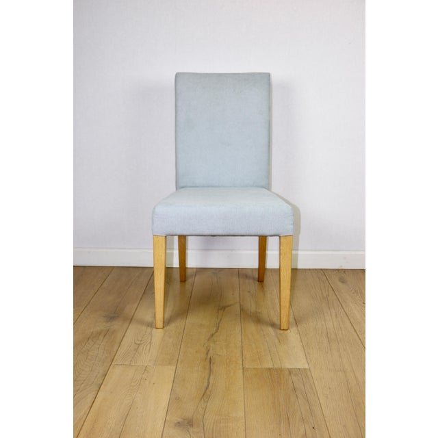 Celadon Blue Upholstered Oak Chairs from Ikea, 1970s, Set of 2 For Sale - Image 4 of 13