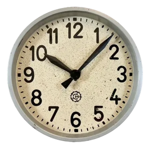 Industrial Factory Grey Wall Clock from Chronotechna, 1950s