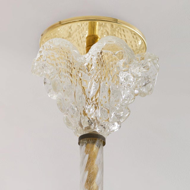 1930 Italian Art Deco Murano Glass Basket Pendant Attributed to Barovier & Toso For Sale - Image 4 of 8
