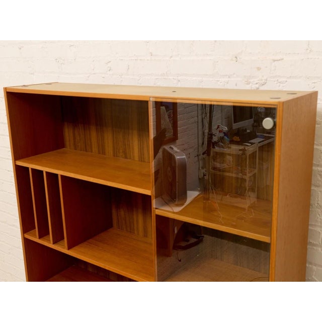 Wood Mid 20th Century Danish Modern Teak Multimedia Shelf For Sale - Image 7 of 11
