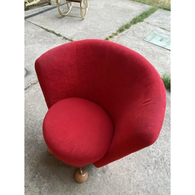 Mid-Century Red Armchair with Special Legs, 1950s For Sale - Image 4 of 6