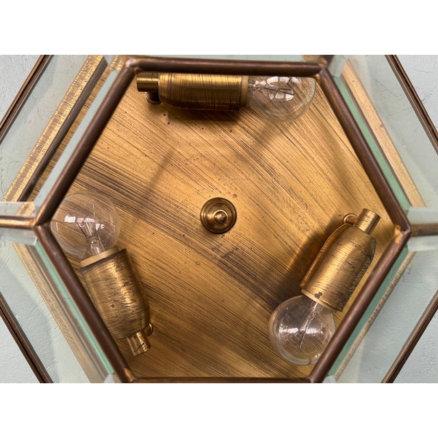 Vintage Italian Hexagonal Ceiling Lamp, 1950s For Sale - Image 10 of 11