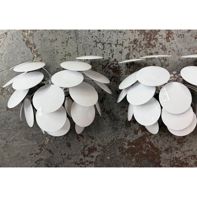 White Christophe Mathieu for Marset Discoco Wall Sconces, Pair For Sale - Image 8 of 12