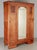 Art Deco 1920s Art Deco Carved Floral Armoire French Cherrywood With Mirror & Matching Marble-Topped Nightstand - Set of 2 For Sale - Image 3 of 9