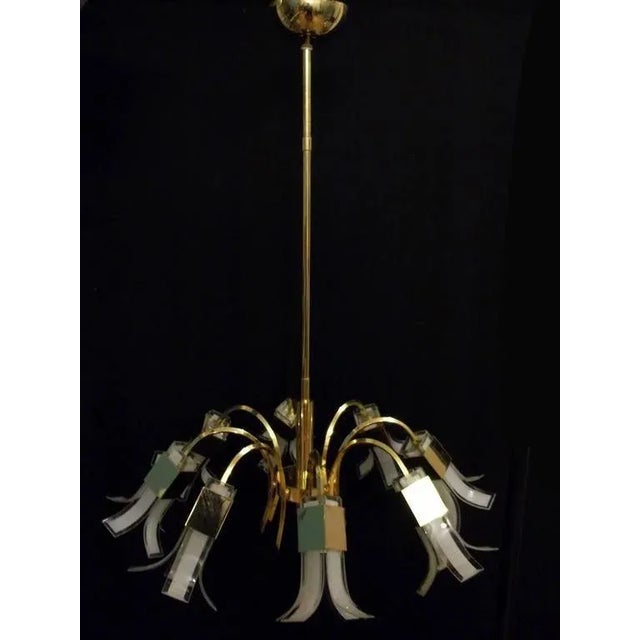 Gold Murano Chandelier from Vistosi, 1970s For Sale - Image 8 of 11