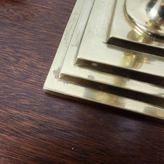 Chapman Table Lamps Brass Candlestick Pair For Sale - Image 10 of 12