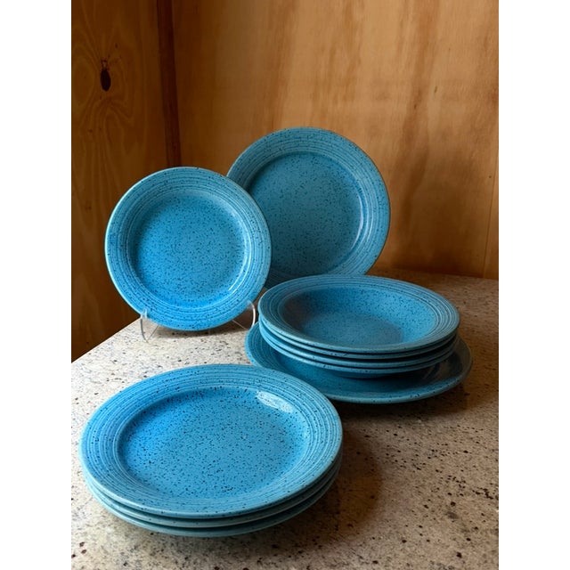Vintage Blue Speckled Earthenware Plates from Celtic Atlantis, 1970s, Set of 10 For Sale - Image 14 of 14