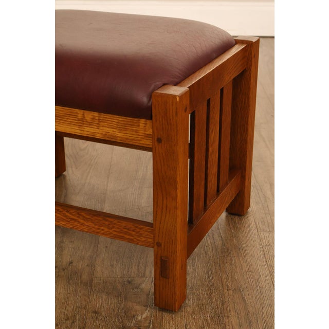 Stickley Mission Collection Oak Spindle Footstool For Sale - Image 10 of 18