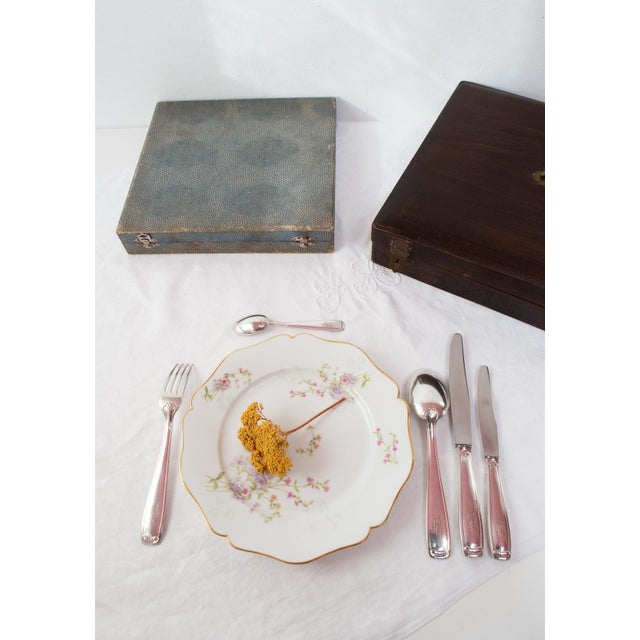1950s Antique French Cutlery Set for 12 with A.R. Initials by François Frionnet, 1940s, Set of 61 For Sale - Image 5 of 15